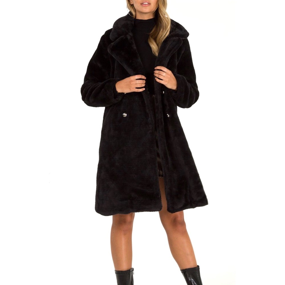 Gorgeous Boutique Soft Furry Double Breasted Coat